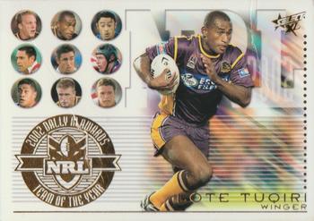 2003 Select XL - Team of the Year #TY2 Lote Tuqiri Front